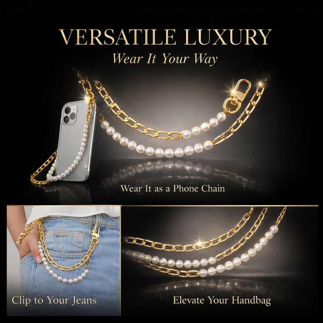 Versa Lux 2-Piece Chain Set – Faux Pearl & Oversized Curb Chain (15”)