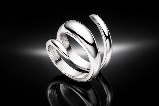 925 Fine Italian Sterling Silver Triple Wrap Ring by Unoaerre – Gold or Silver
