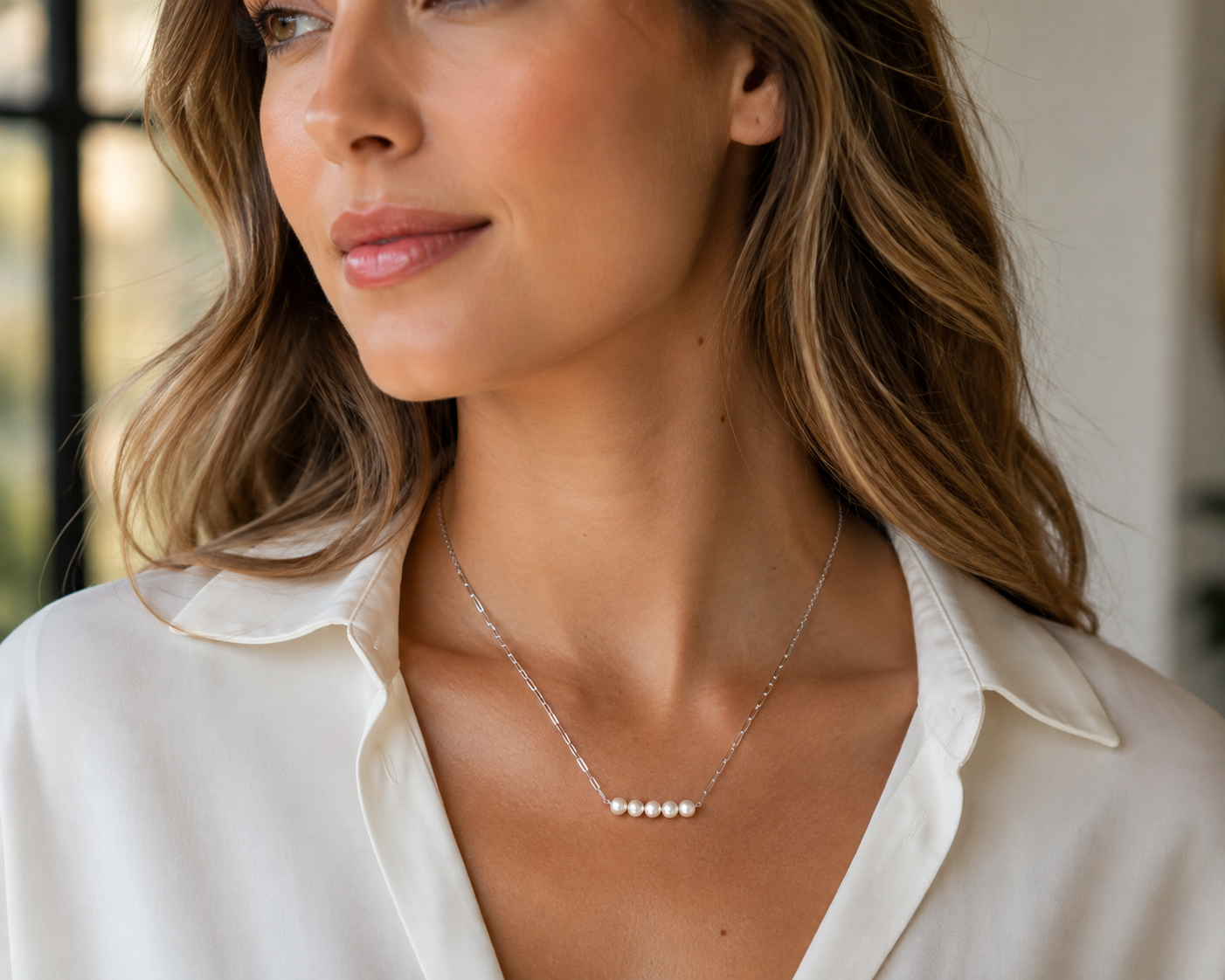FRESHWATER PEARL BAR NECKLACE