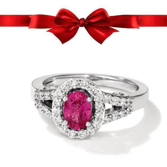 950 Platinum 1.66 ctw. Genuine Passion Ruby & Diamond Ring by Levian