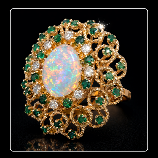 Vintage Opal & Emerald Stunner