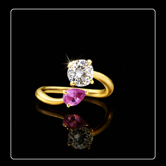 Anna Zuckerman Pink Bypass Ring
