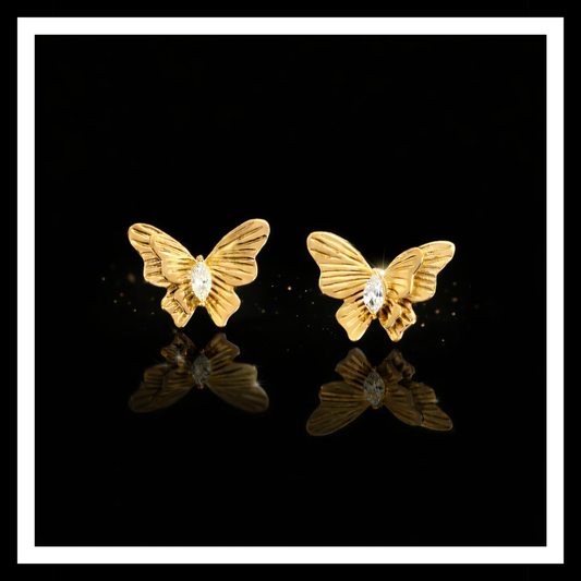 17 mm Butterfly CZ Accented Earring