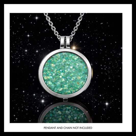 25 mm SWTL Mint Green Mosaic Shell Coin