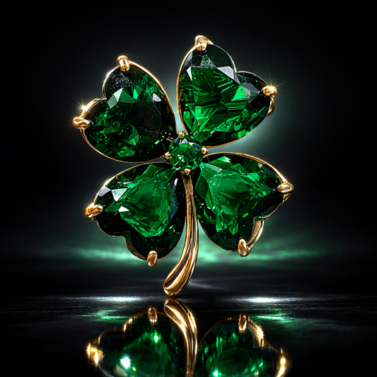 🍀 30 mm Genuine Swarovski Crystal Four-Leaf Clover Brooch