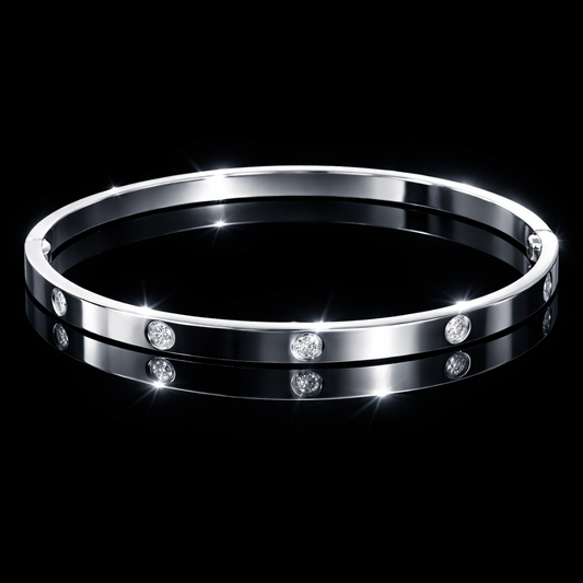 4 mm 10-Stone Mini “LOVE” Stainless Steel Bracelet (Copy)
