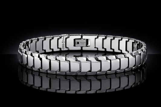 Men's 10mm High-Polished Tungsten Link Bracelet, 9"