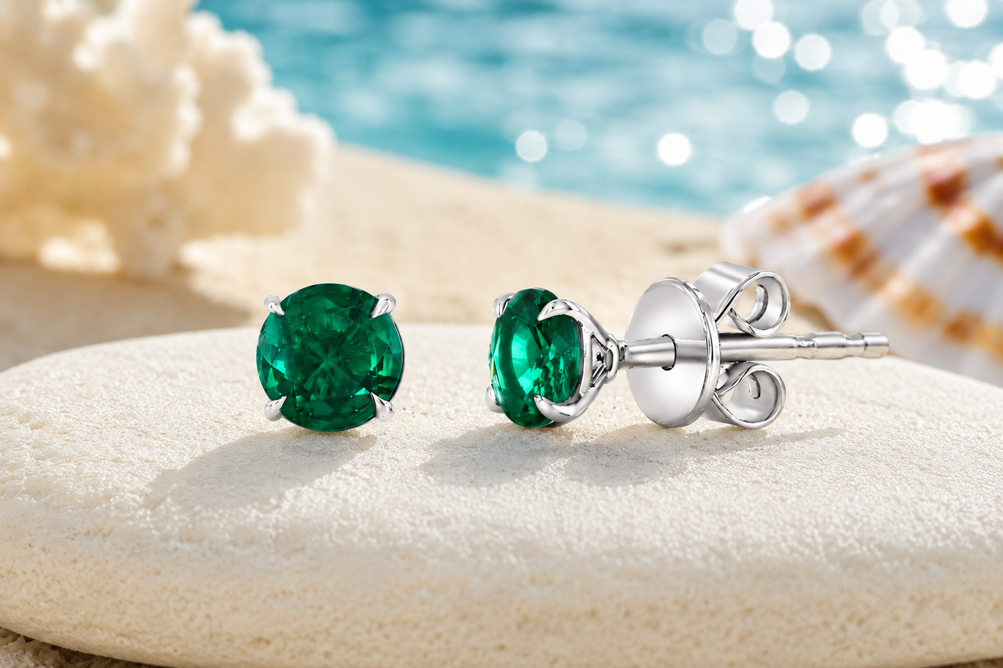 Emerald Stud Earrings