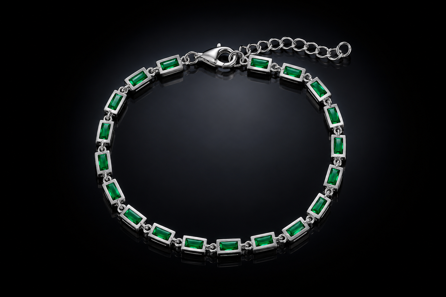 925 Lab Grown Emerald Bracelet 1.5ctw